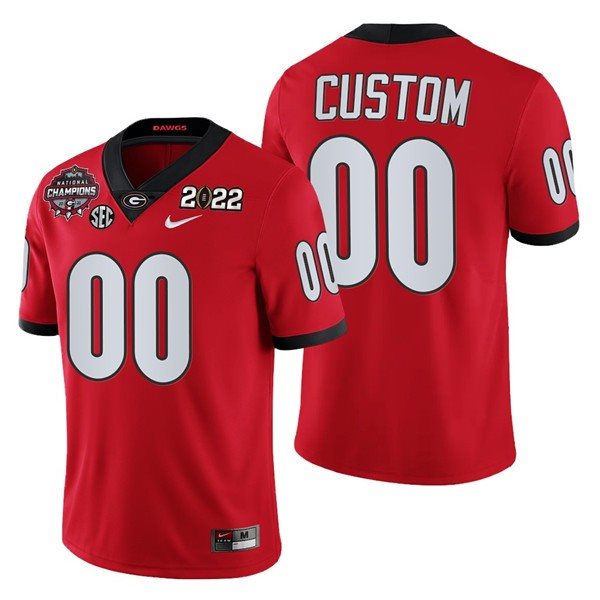 NCAA Georgia Bulldogs Customized 2021-22 National Champions Red College Football Limited Men Jersey