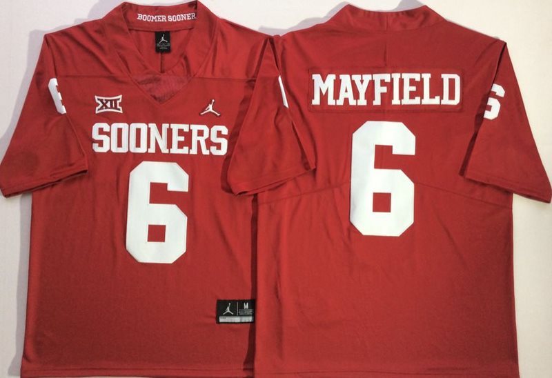 NCAA Oklahoma Sooners 6 Baker Mayfield Red Vapor College Football Limited Men Jersey