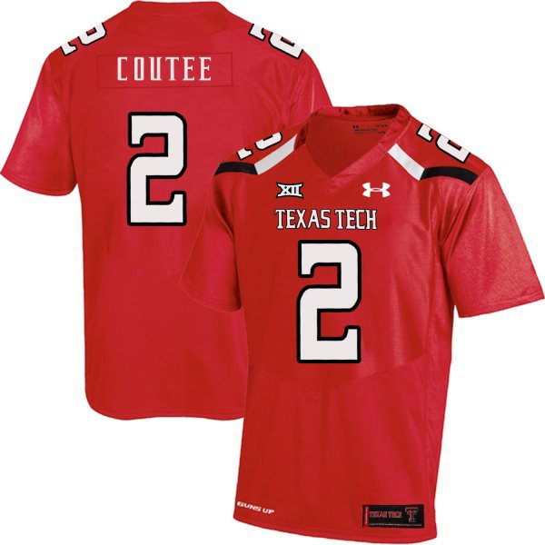 NCAA Texas Tech Red Raiders 2 Keke Coutee Red College Football Men Jersey