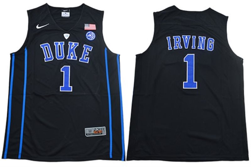 NCAA Duke Blue Devils 1 Kyrie Irving Black Basketball Men Jersey
