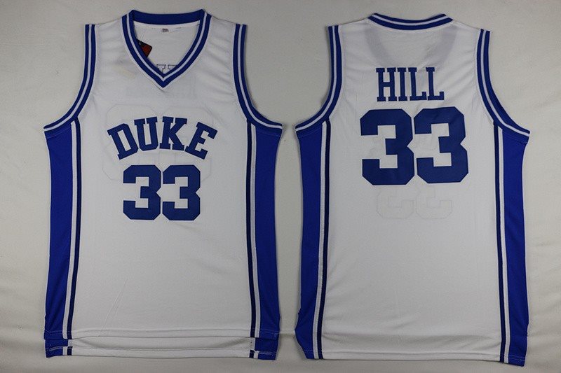NCAA Duke Blue Devils 33 Grant Hill White Basketball Men Jersey