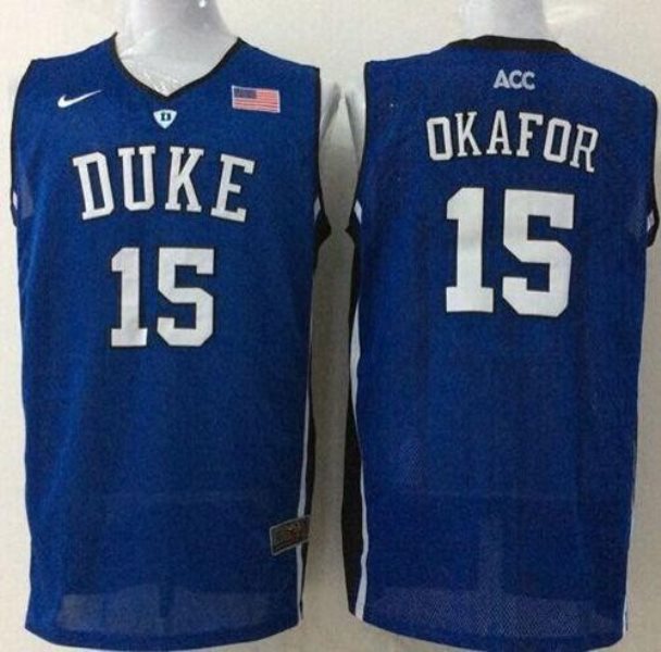 NCAA Duke Blue Devils 15 Jahlil Okafor Royal Blue Basketball Men Jersey