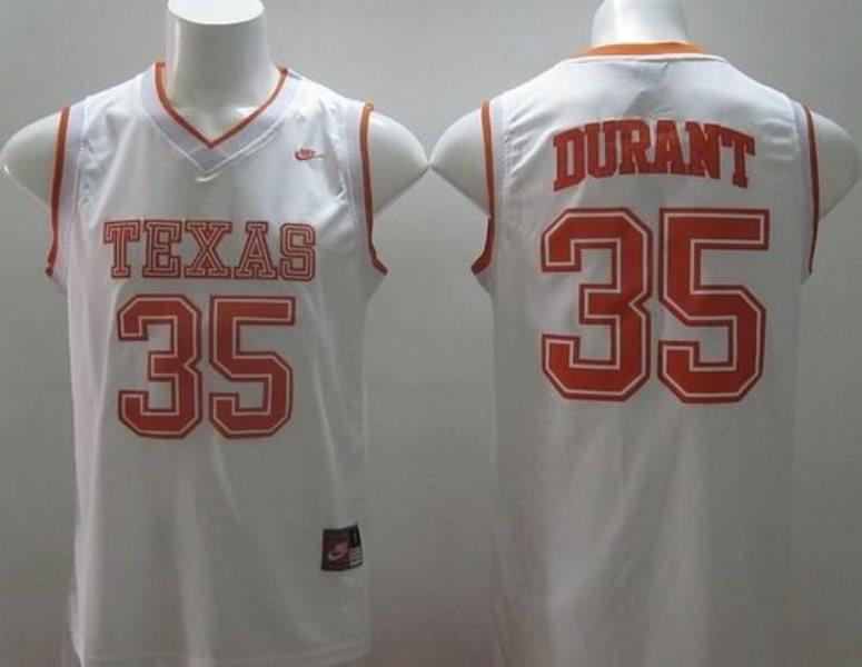 NCAA Texas Longhorns 35 Kevin Durant White Adult Men Jersey