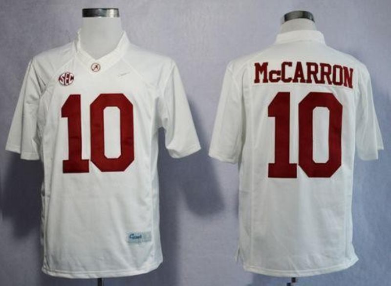 NCAA Alabama Crimson Tide 10 AJ McCarron White Limited Men Jersey