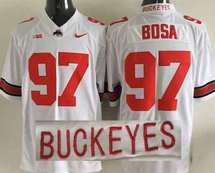 NCAA Ohio State Buckeyes 97 Joey Bosa White Limited Men Jersey With Big Patch