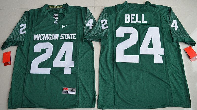 NCAA Michigan State SpartansMiami Hurricanes 24 Le'Veon Bell Green Football Limited Men Jersey