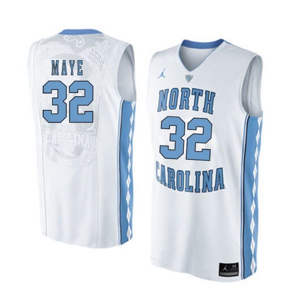 NCAA North Carolina Tar Heels 32 Luke Maye White Basketball Men Jersey