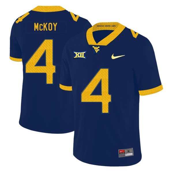 NCAA West Virginia Mountaineers 4 Kennedy McKoy Navy College Football Men Jersey