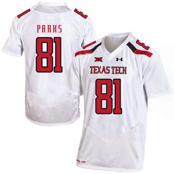 NCAA Texas Tech Red Raiders 81 Dave Parks White College Football Men Jersey