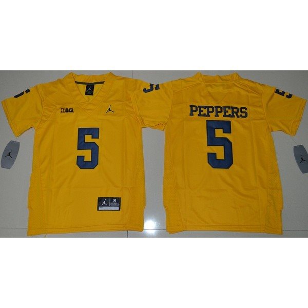 NCAA Michigan Wolverines 5 Jabrill Peppers Yellow Limited Youth Jersey