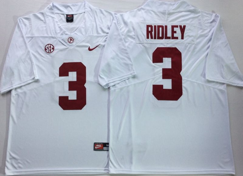 NCAA Alabama Crimson Tide 3 Calvin Ridley White Legend Limited Men Jersey