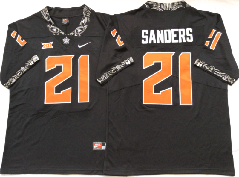NCAA Oklahoma State Cowboys 21 Barry Sanders Black College Football Limited Men Jersey