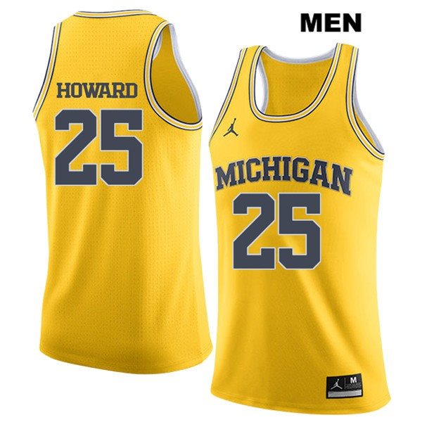 NCAA Michigan Wolverines 25 Juwan Howard Yellow College Basketball Men Jersey