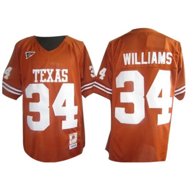 NCAA Texas Longhorns 34 Ricky Williams Orange Men Jersey