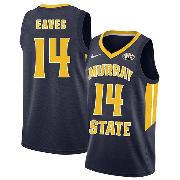 NCAA Murray State Racers 14 Jaiveon Eaves Navy College Basketball Men Jersey