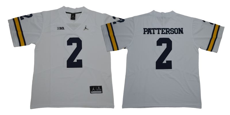 NCAA Michigan Wolverines 2 Shea Patterson White College Football Men Jersey