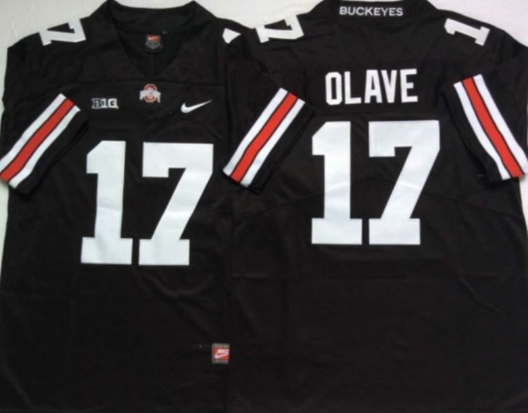 NCAA Ohio State Buckeyes Black 17 OLAVE Men Jersey