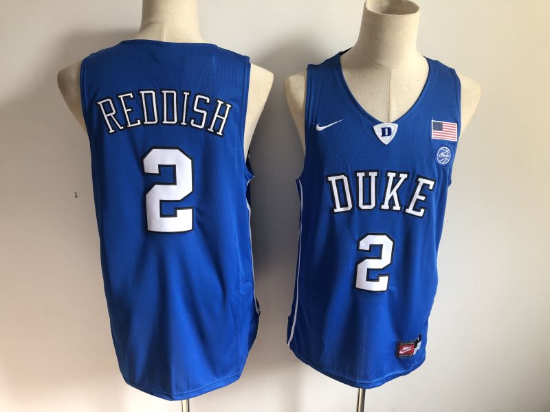 NCAA Duke Blue Devils 2 Cam Reddish Blue Nike College Basketball Men Jersey