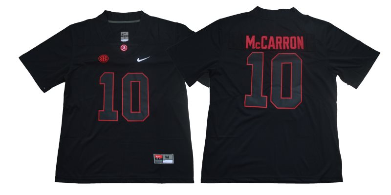 NCAA Alabama Crimson Tide 10 AJ McCarron Black Shadow Legend Limited Men Jersey