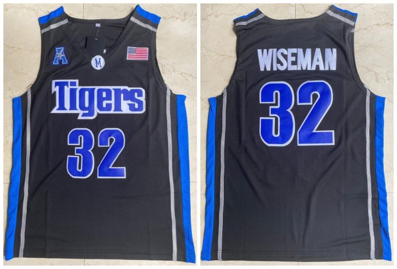 NCAA Memphis Tigers 32 James Wiseman Black College Basketball Men Jersey