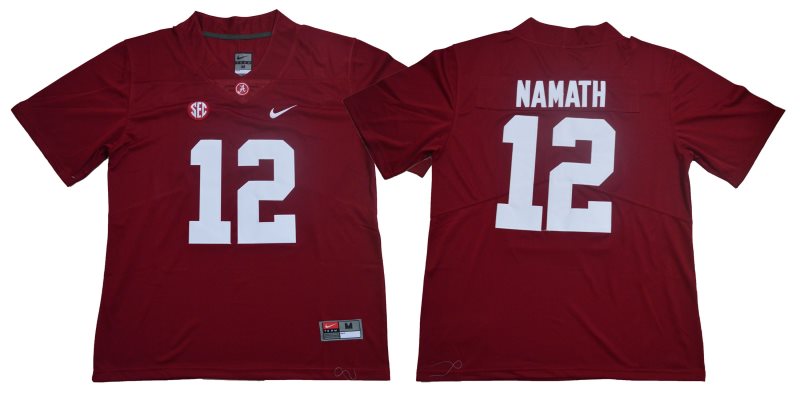NCAA Alabama Crimson Tide 12 Joe Namath Red Legend Limited Men Jersey