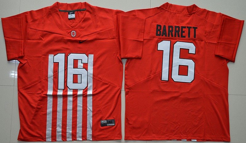 NCAA Ohio State Buckeyes 16 J. T. Barrett Red 2016-17 Elite Men Jersey