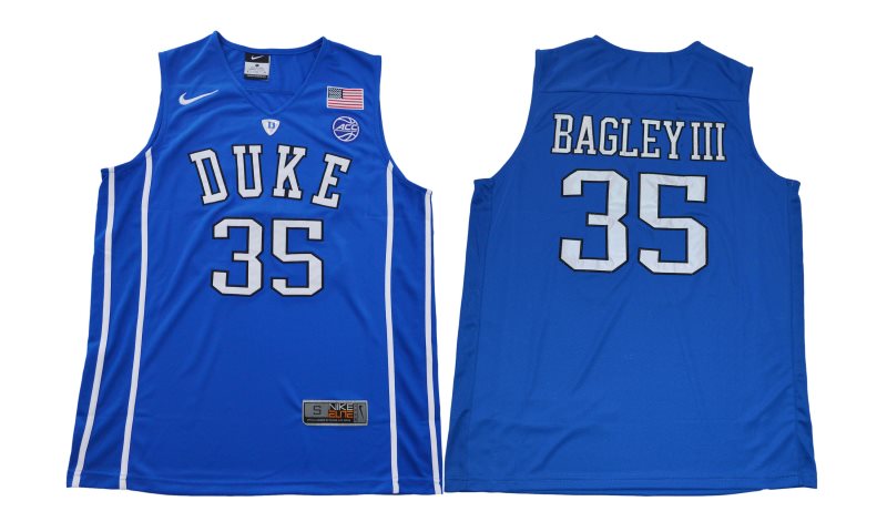 NCAA Duke Blue Devils 35 Marvin Bagley III Blue Basketball Men Jersey