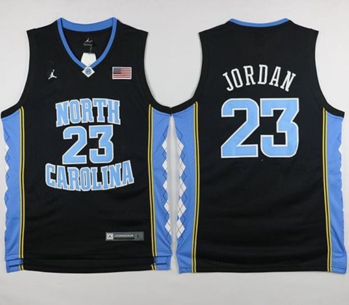 NCAA North Carolina Tar Heels 23 Michael Jordan Black Basketball Men Jersey