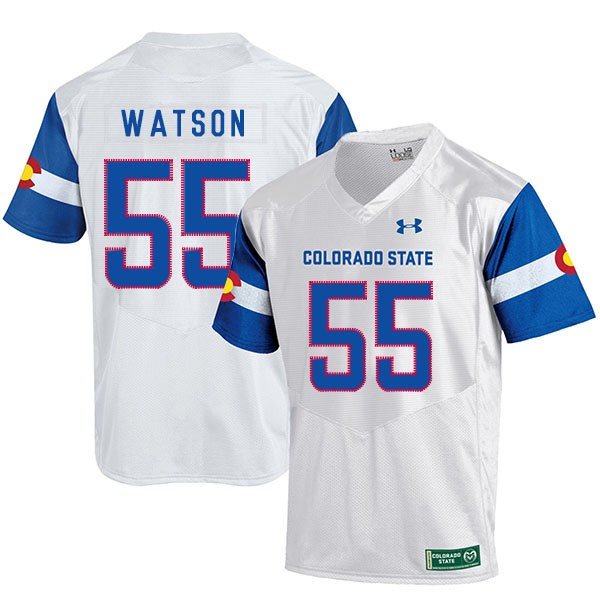 NCAA Colorado State Rams 55 Josh Watson White College Football Men Jersey
