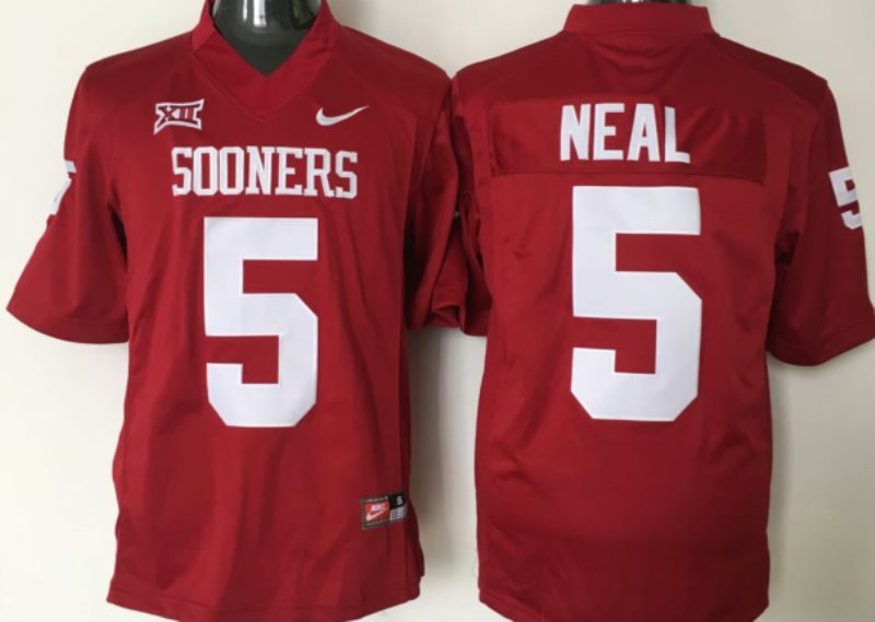 NCAA Oklahoma Sooners 5 Neal 2016 Red Men Jersey