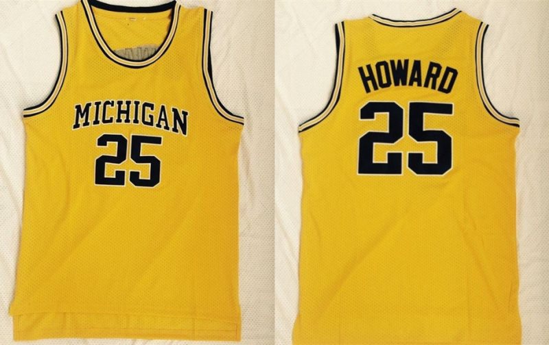 NCAA Michigan Wolverines 25 Juwan Howard Yellow Mesh College Basketball Men Jersey