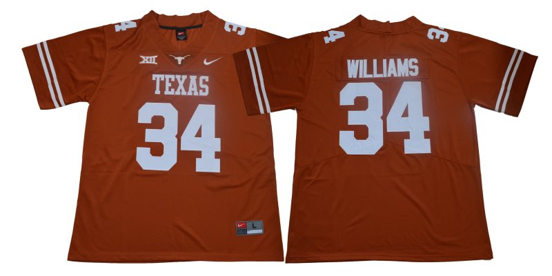 NCAA Texas Longhorns 34 Ricky Williams Orange Nike College Football Limited Men Jersey