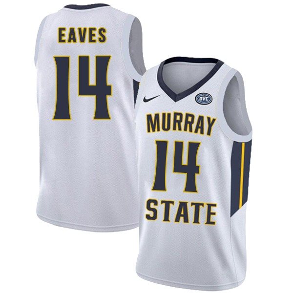 NCAA Murray State Racers 14 Jaiveon Eaves White College Basketball Men Jersey
