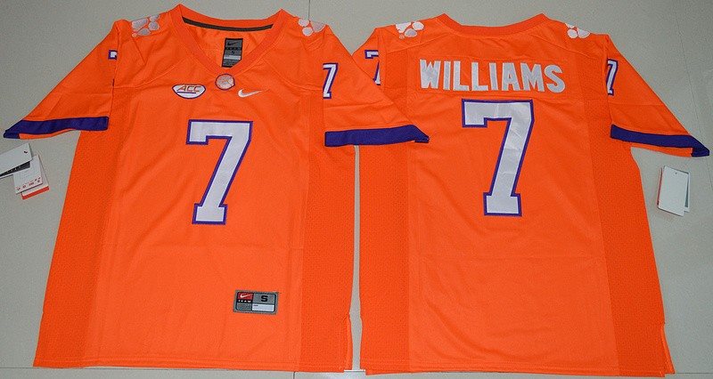 NCAA Clemson Tigers 7 Mike Williams Orange Football2016 Limited Men Jersey