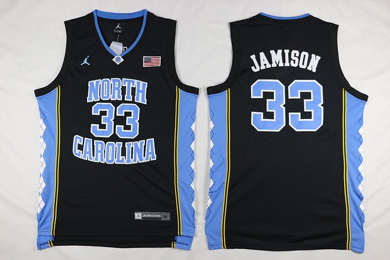 NCAA North Carolina Tar Heels 33 Antawn Jamison Black Basketball Swingman Men Jersey