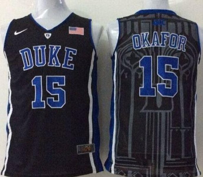 NCAA Duke Blue Devils 15 Jahlil Okafor Black Basketball Men Jersey