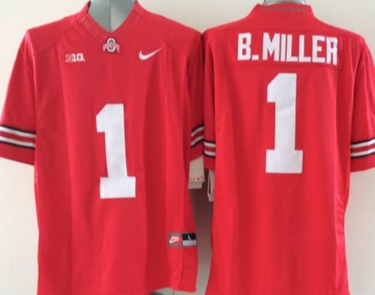 NCAA Ohio State Buckeyes 1 Braxton Miller Red Limited Men Jersey