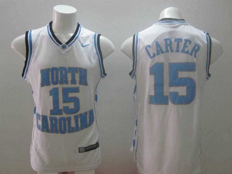 NCAA North Carolina Tar Heels 15 Vince Carter White Basketball Adult Men Jersey
