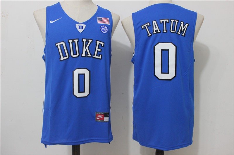 NCAA Duke Blue Devils 0 Jayson Tatum Blue Basketball Men Jersey