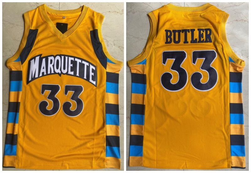NCAA Marquette 33 Jimmy Butler Yellow College Basketball Men Jersey