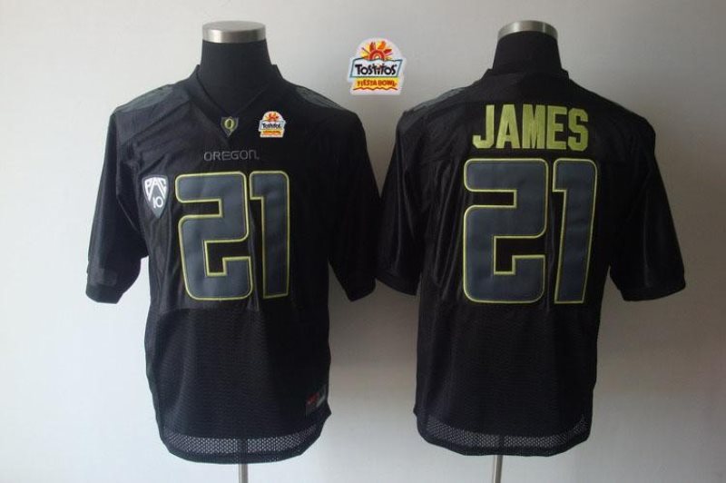 NCAA Oregon Ducks 21 LaMichael James Black Tostitos Fiesta Bowl Men Jersey