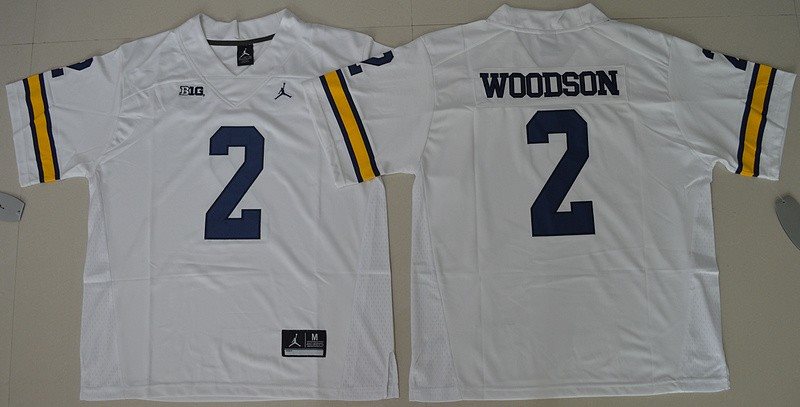 NCAA Michigan Wolverines 2 Charles Woodson 2016-17 Jordan Limited Jumpman White Men Jersey