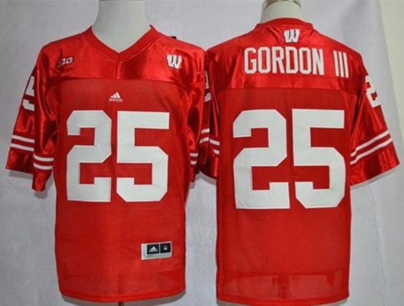 NCAA Wisconsin Badgers 25 Melvin Gordon III Red Big Ten Men Jersey