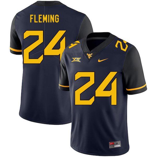 NCAA West Virginia Mountaineers 24 Maurice Fleming Navy College Football Men Jersey