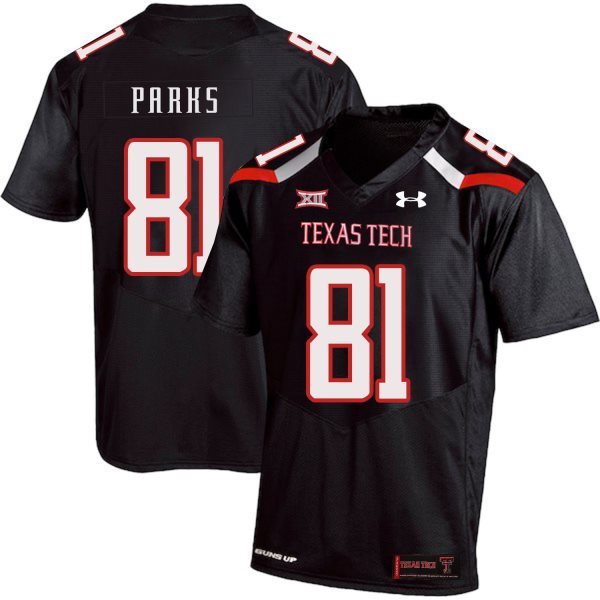 NCAA Texas Tech Red Raiders 81 Dave Parks Black College Football Men Jersey