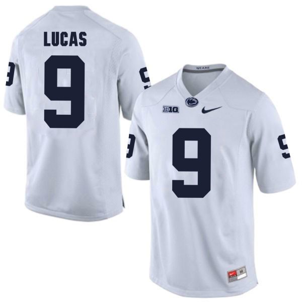 NCAA Penn State Nittany Lions 9 Jordan Lucas White Football Men Jersey