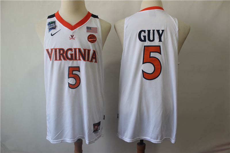 NCAA Virginia Cavaliers 5 Kyle Guy College Basketball 2019 Final-Four White Men Jersey