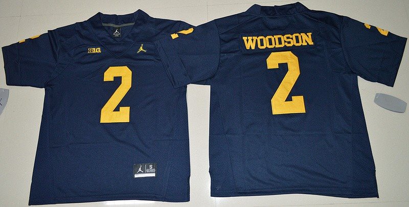 NCAA Michigan Wolverines 2 Charles Woodson 2016-17 Jordan Limited Jumpman Blue Men Jersey