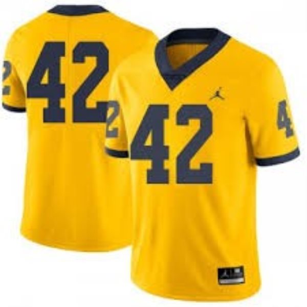 NCAA Michigan Wolverine 42 Ben Mason Yellow Limited Men Jersey