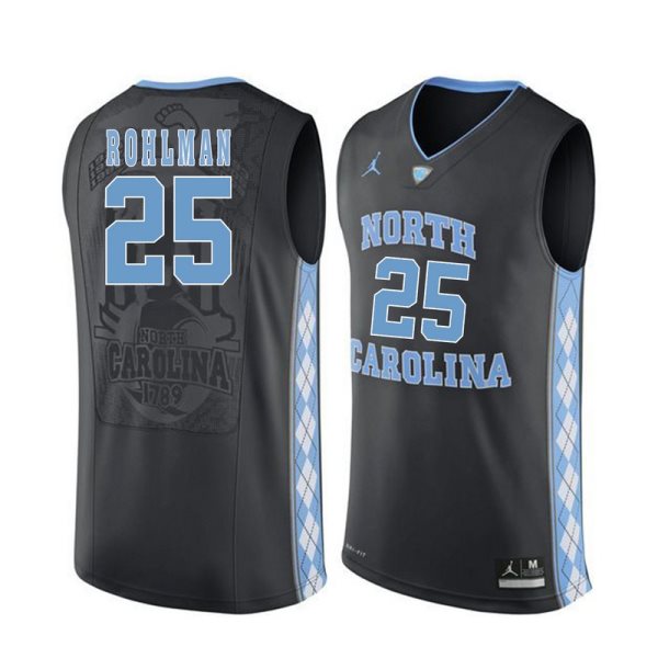NCAA North Carolina Tar Heels 25 Aaron Rohlman Black Basketball Men Jersey